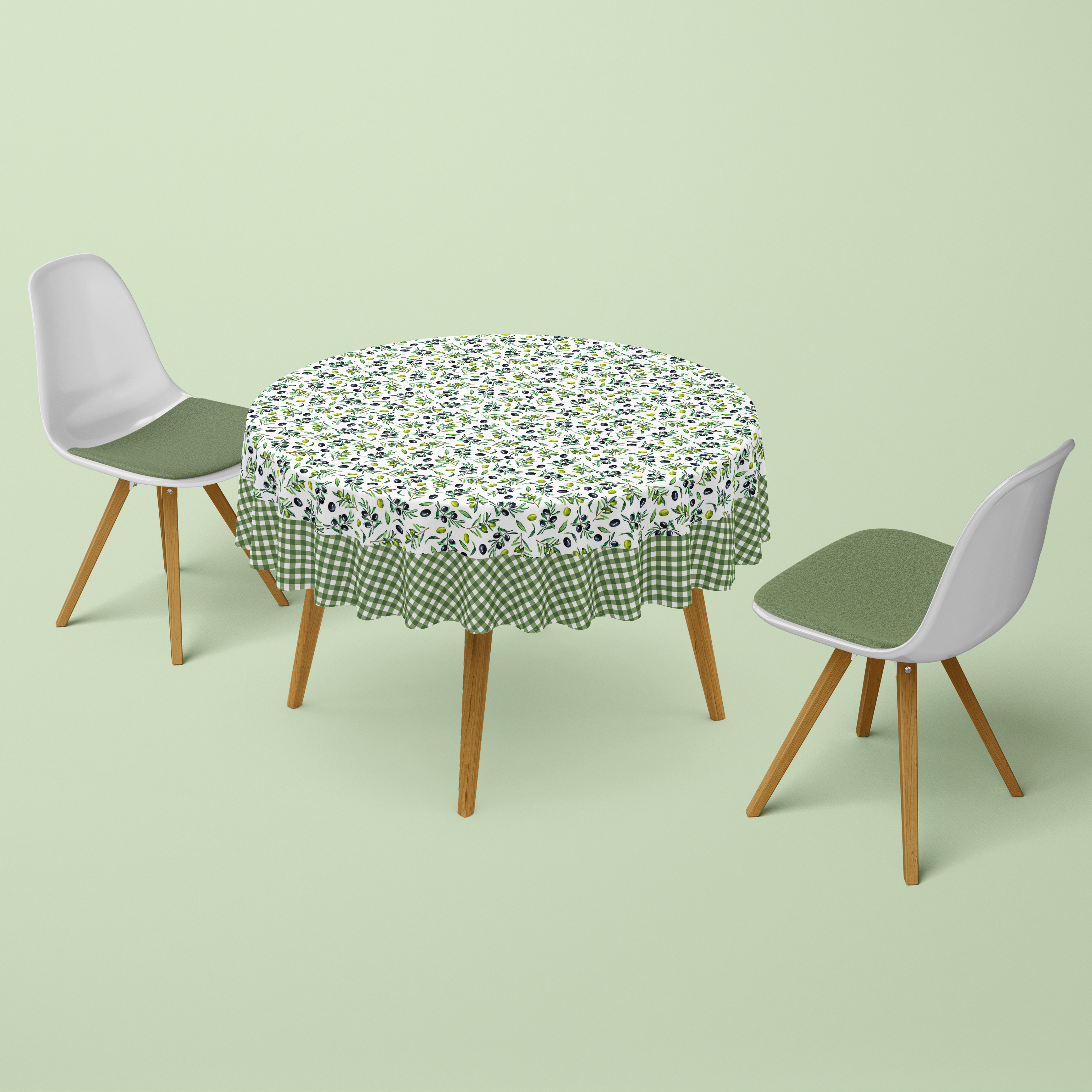 Nappe de table ronde Olive 150cm imprimé