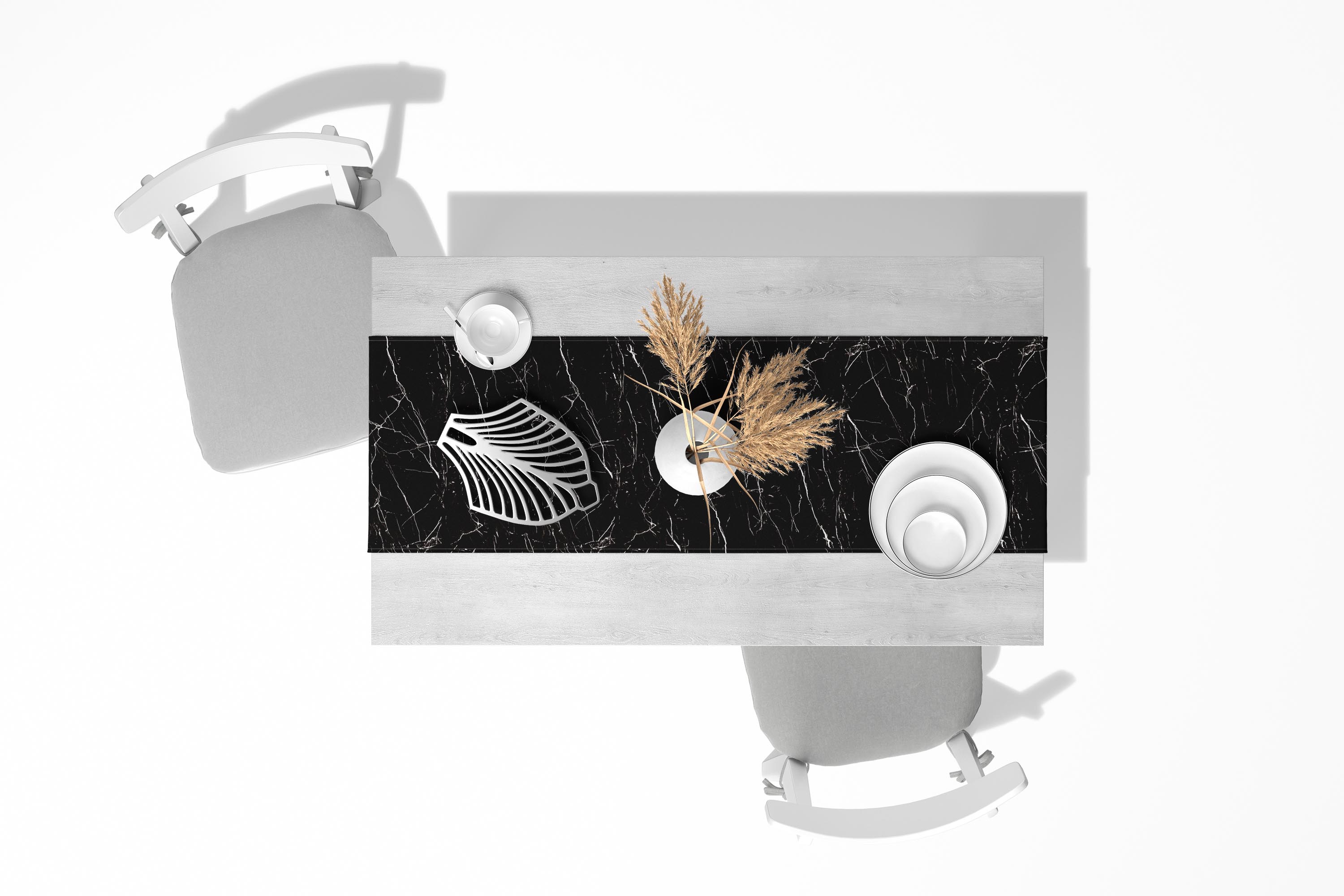 Chemin de Table Imprimé Marbre 45/150 cm