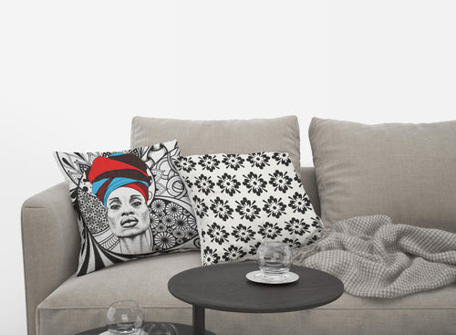 4 housses de coussin AfroWoman imprimées, 40*40cm
