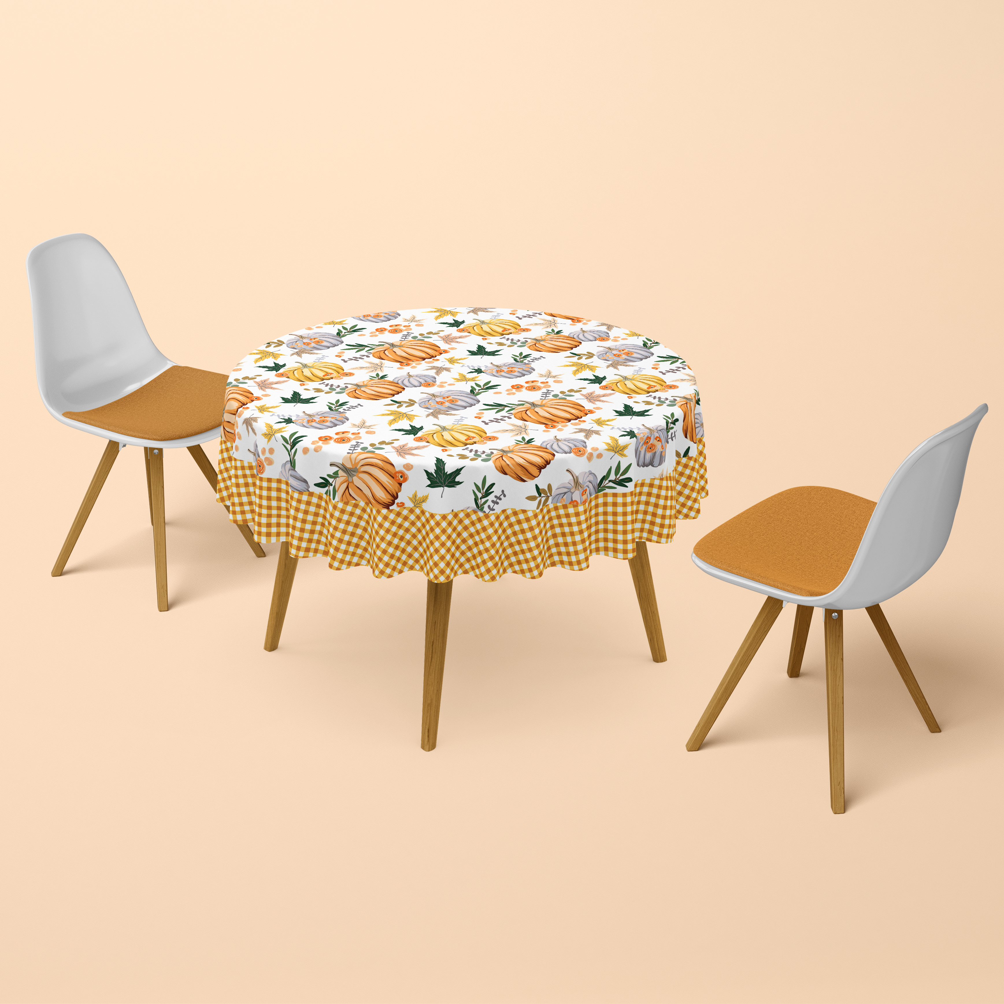 Nappe de table ronde citrouille 150cm imprimé