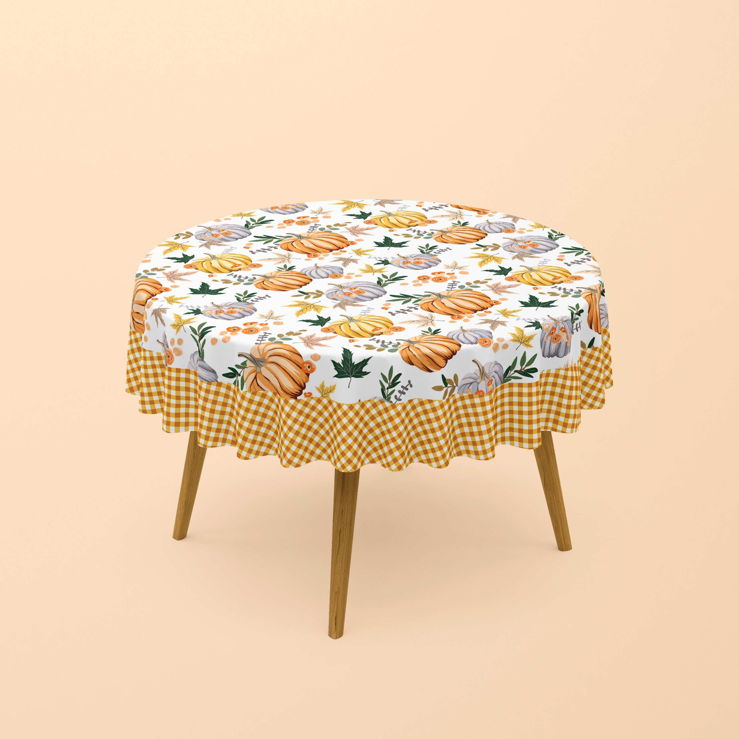 Nappe de table ronde citrouille 150cm imprimé