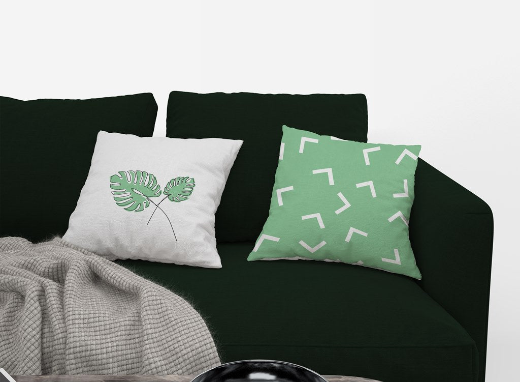 Lot de 4 housses de coussin imprimées, motif feuilles colorées, 40×40 cm