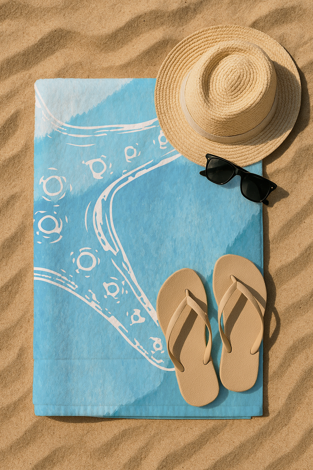 Serviette imprimée étoile bleu 70 * 150cm