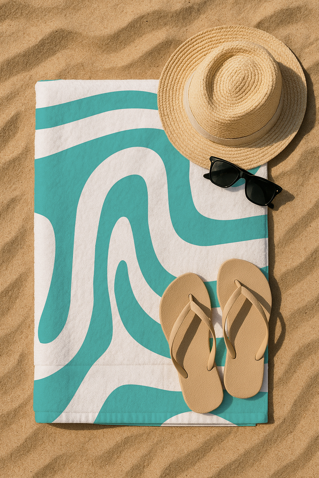 Serviette imprimée vert 70 * 150cm