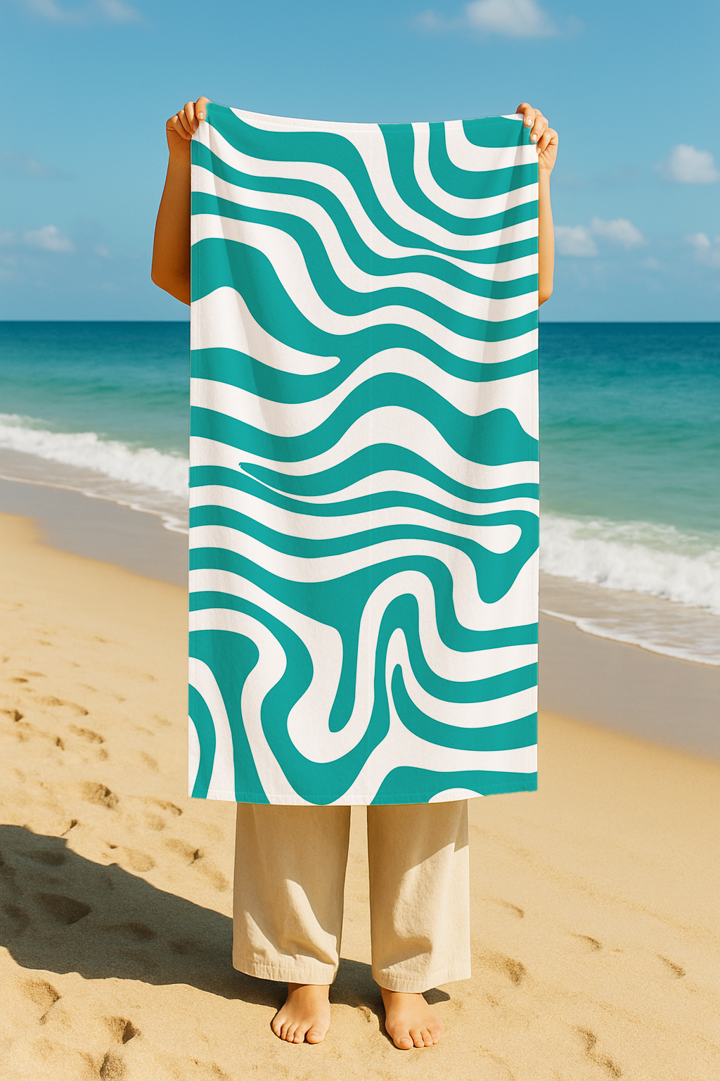 Serviette imprimée vert 70 * 150cm