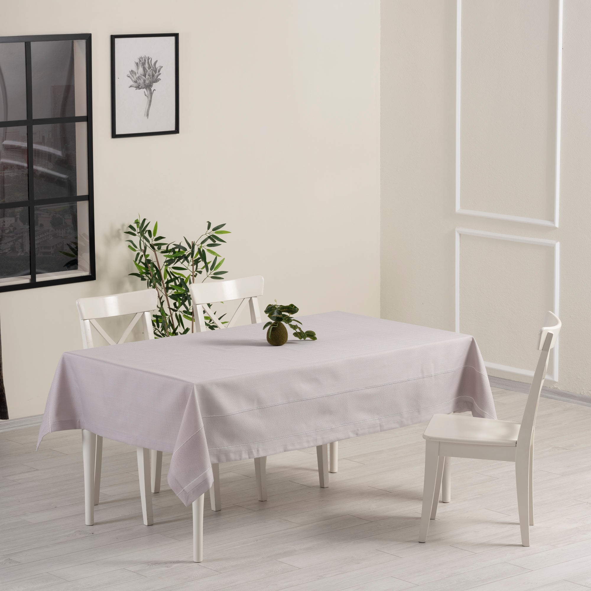 Nappe de table rectangulaire Nora Gris – 160×220 cm