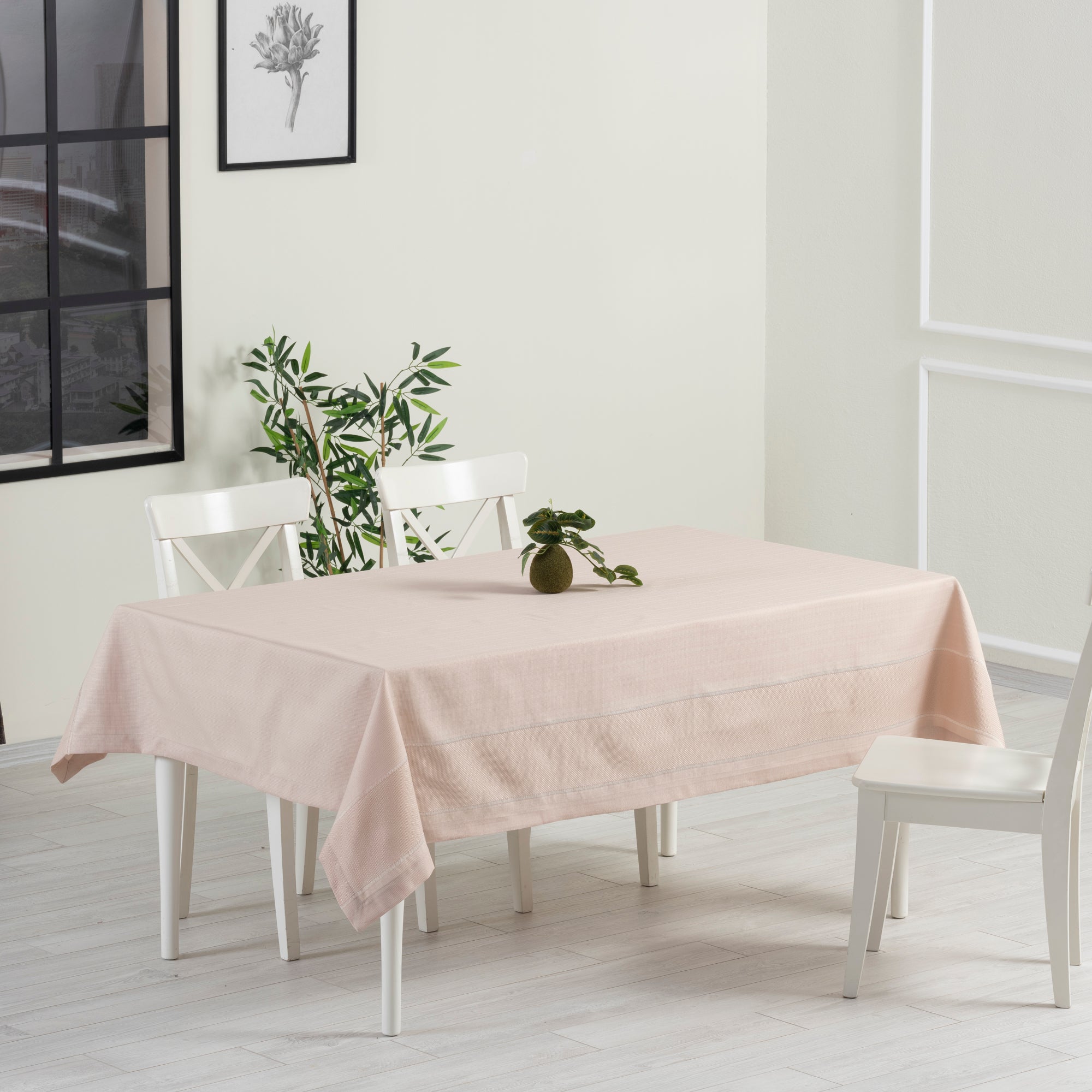 Nappe de table rectangulaire Nora Beige – 160×220 cm