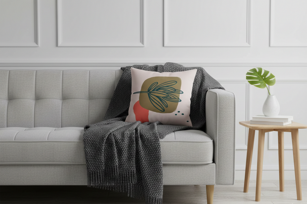 Ensemble de 4 housses de coussin imprimées Feuilles de printemps 43×43 cm