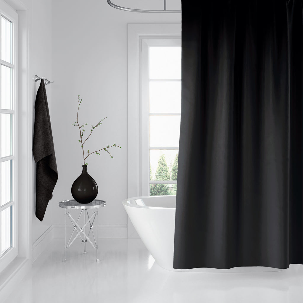 Rideau de Douche Noir Imperméable 180 * 200cm