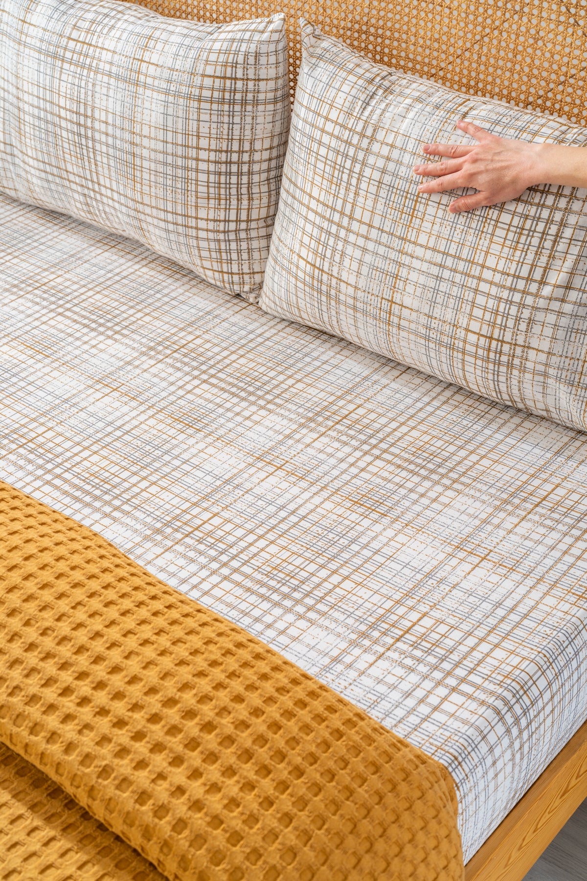 Parure de Piqué en Coton – 4 Pièces | Design Naturel & Moderne