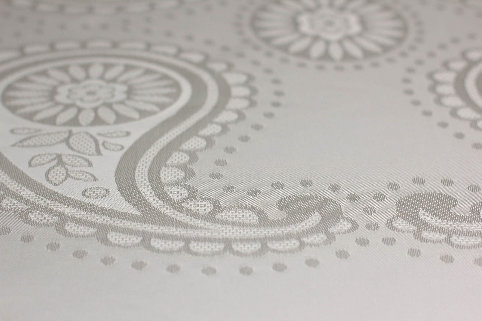 Nappe de Table Ronde Blanc cassé Jacquard 160 cm