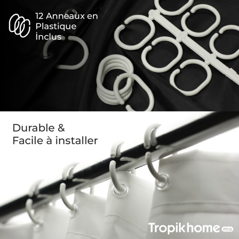 Rideau de Douche Granit Imprimé Imperméable 180 * 200cm