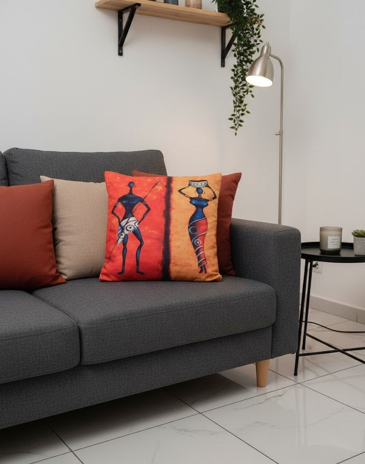 Ensemble de 4 housses de coussin imprimées Africain 43×43 cm