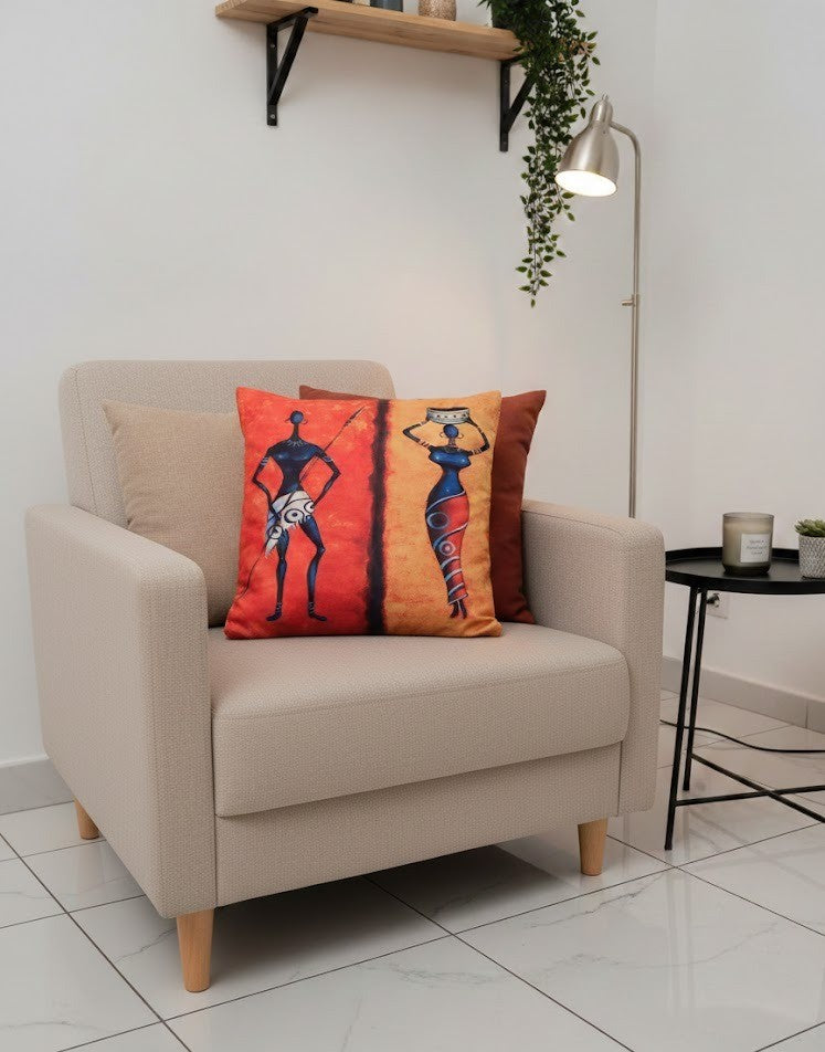 Ensemble de 4 housses de coussin imprimées Africain 43×43 cm