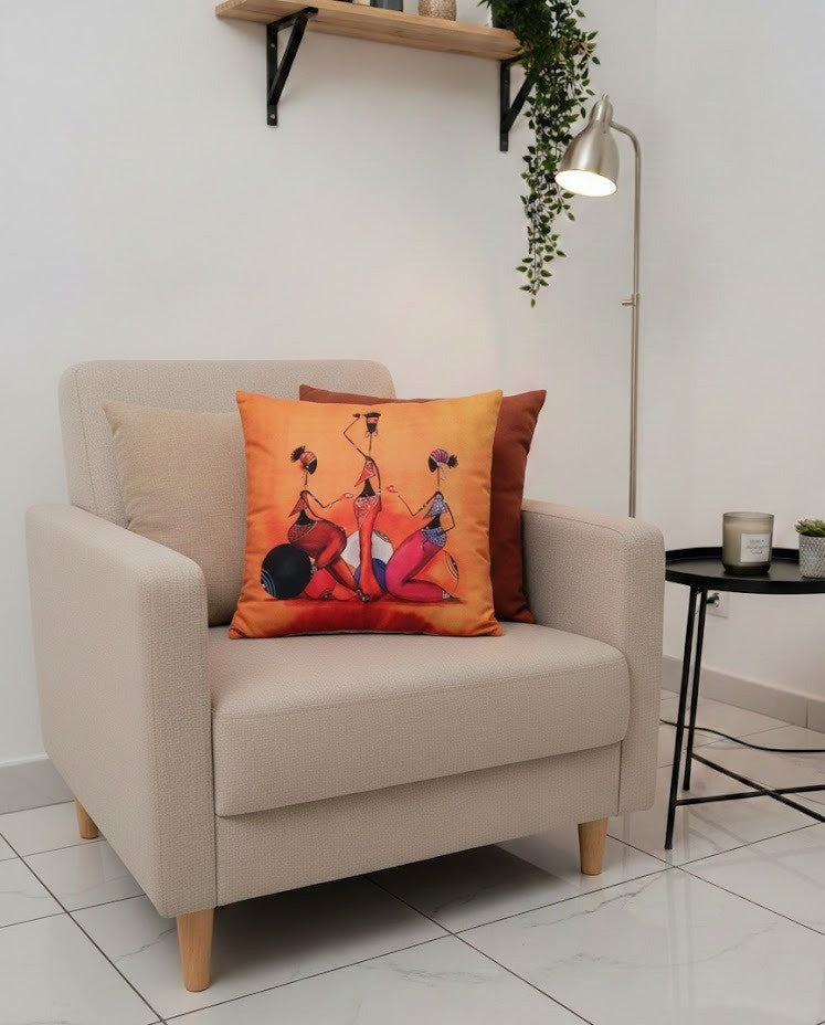 Ensemble de 4 housses de coussin imprimées Africain 43×43 cm