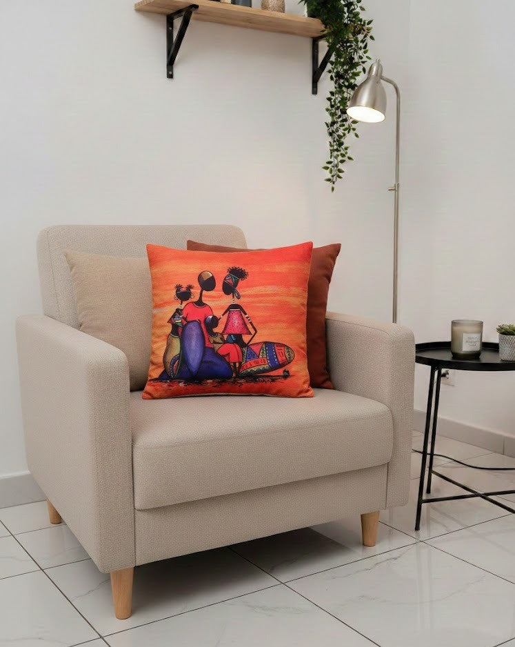 Ensemble de 4 housses de coussin imprimées Africain 43×43 cm