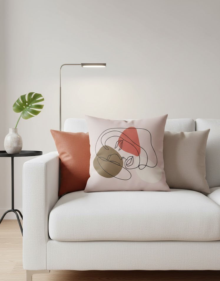 Ensemble de 4 housses de coussin imprimées Femal line 43×43 cm