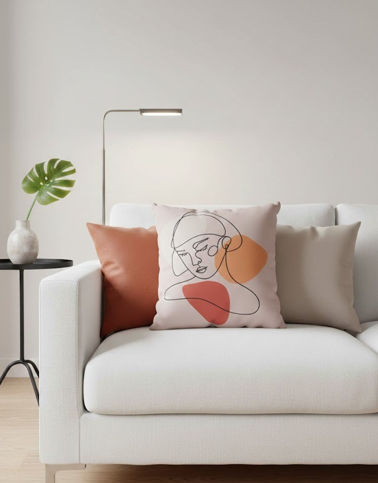 Ensemble de 4 housses de coussin imprimées Femal line 43×43 cm