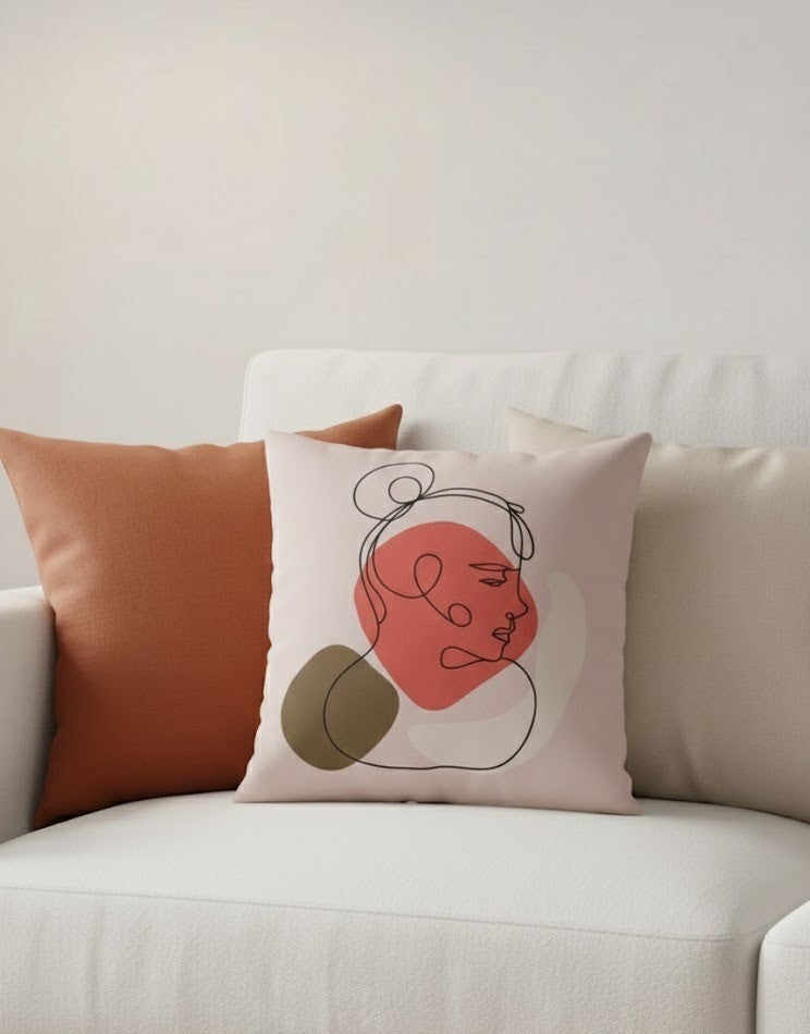 Ensemble de 4 housses de coussin imprimées Femal line 43×43 cm