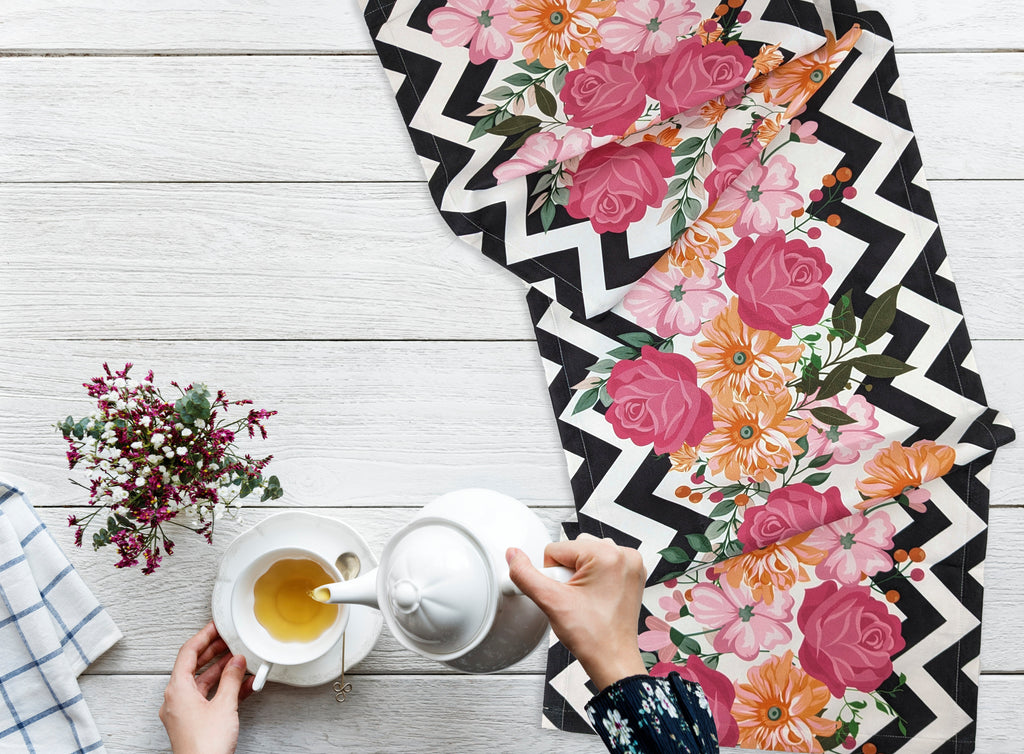 Chemin de Table Imprimé Flower 45/150 cm