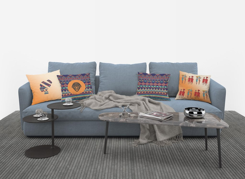 4 housses de coussin African, 40*40cm