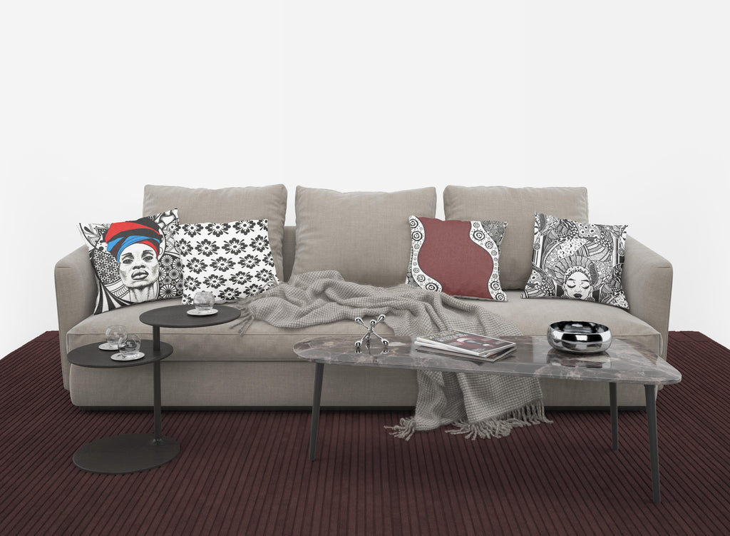 4 housses de coussin AfroWoman imprimées, 40*40cm