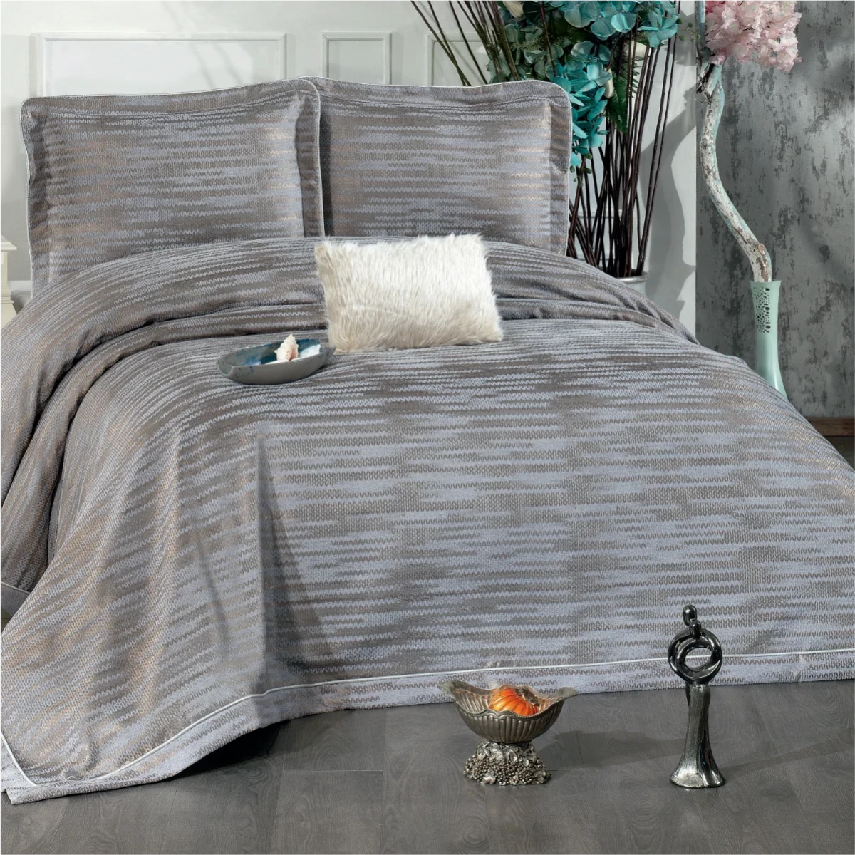 Couvre-Lit ALİNA Turqouise 4 pièces