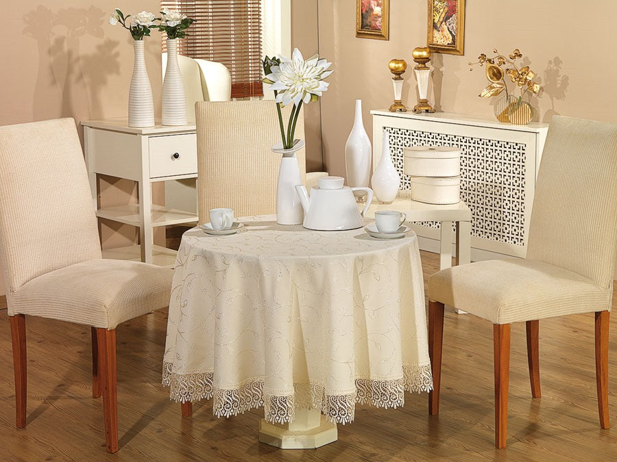 Nappe de Table Ronde KDK Blanc cassé 160cm