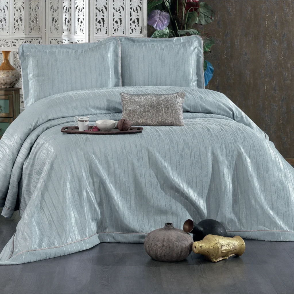 Couvre-Lit DECO turquoise 4 pièces