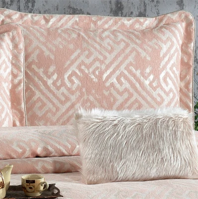 Couvre-Lit DIAMOND saumon 4 pièces