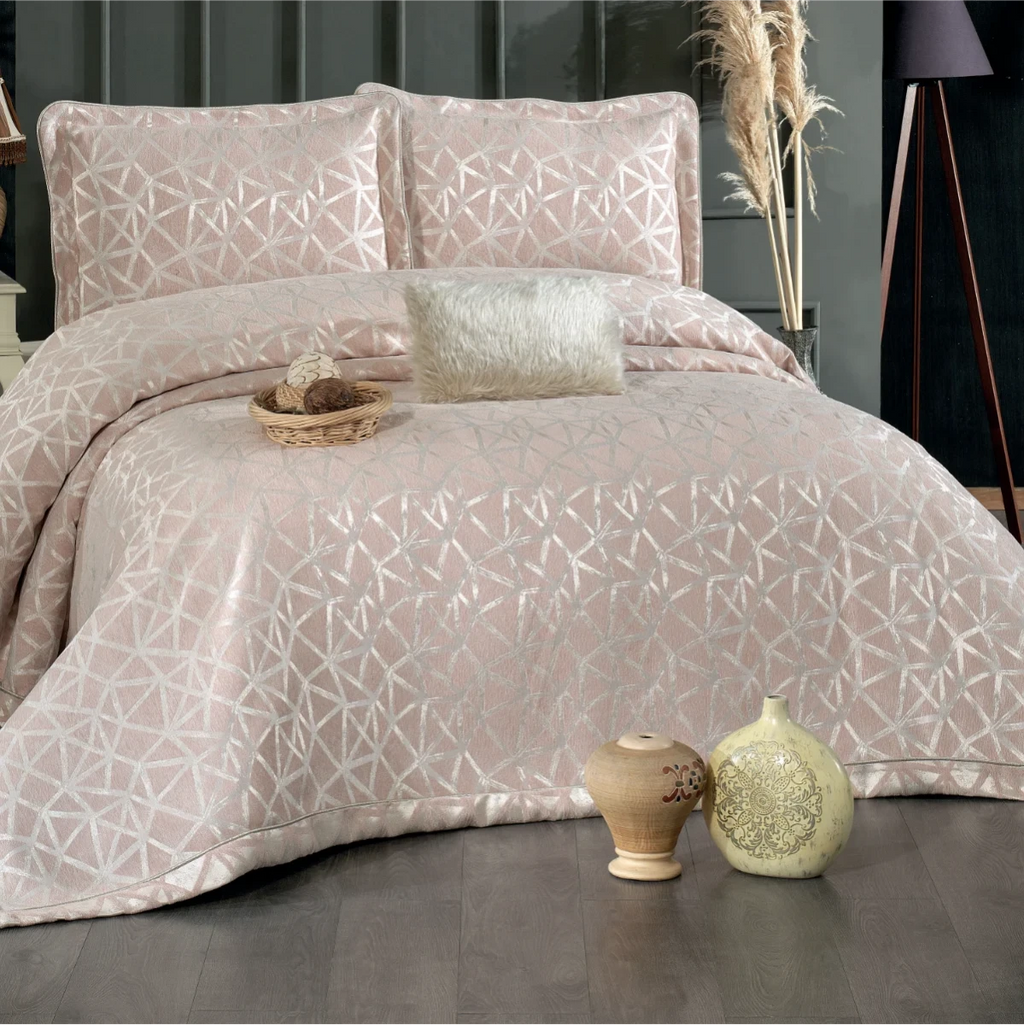 Couvre-Lit ELIZ  saumon 4 pièces