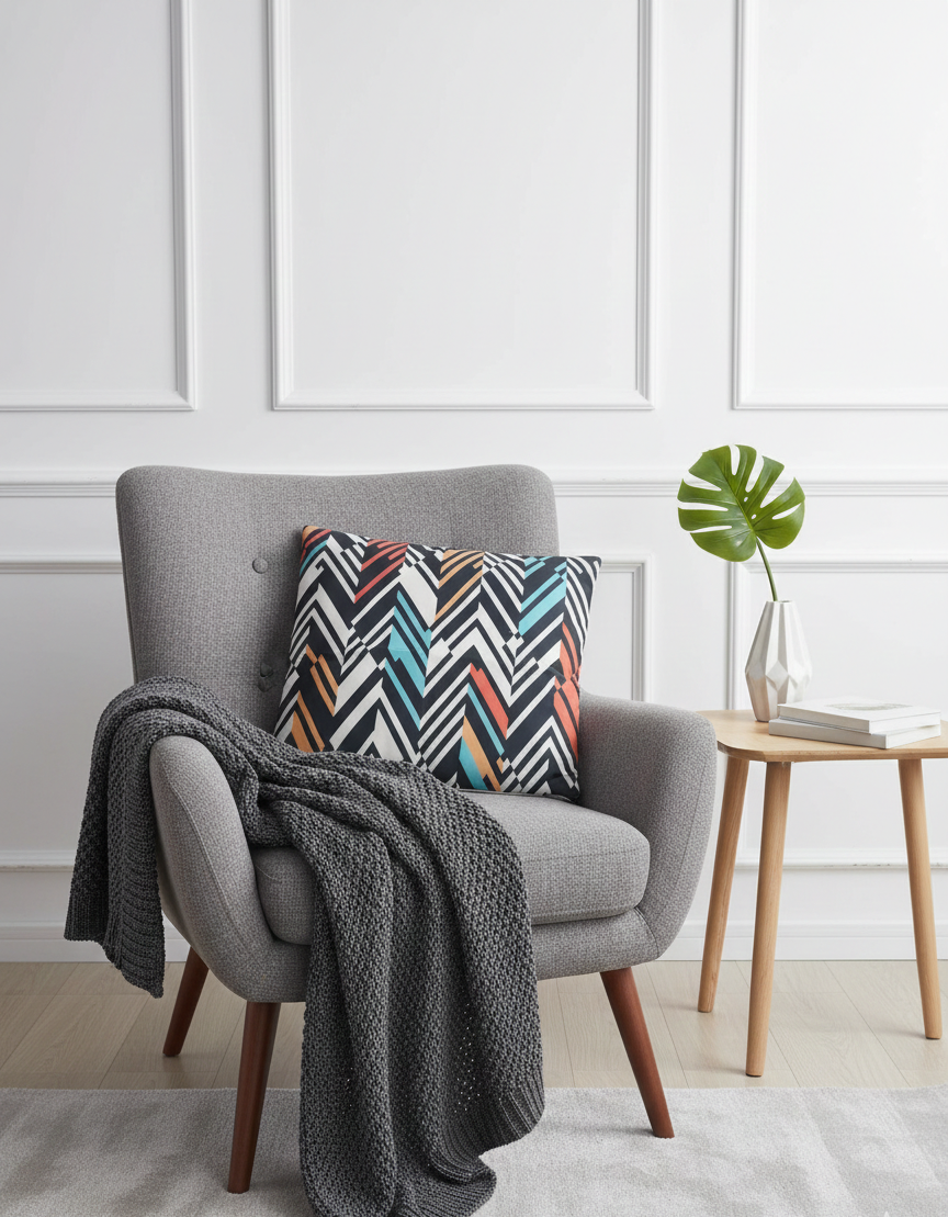 Ensemble de 4 housses de coussin imprimées Tropical 43×43 cm