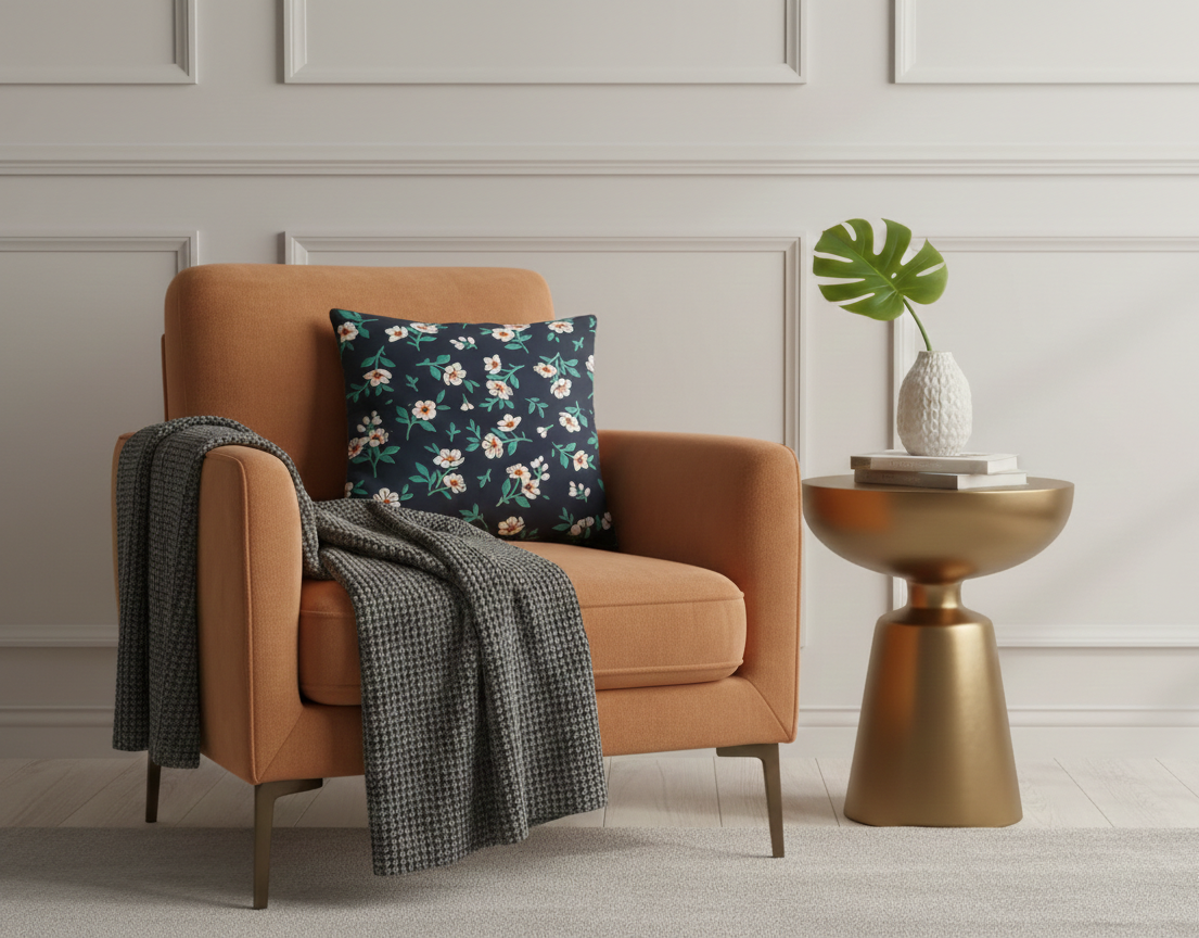 Ensemble de 4 housses de coussin imprimées Exotique 43×43 cm