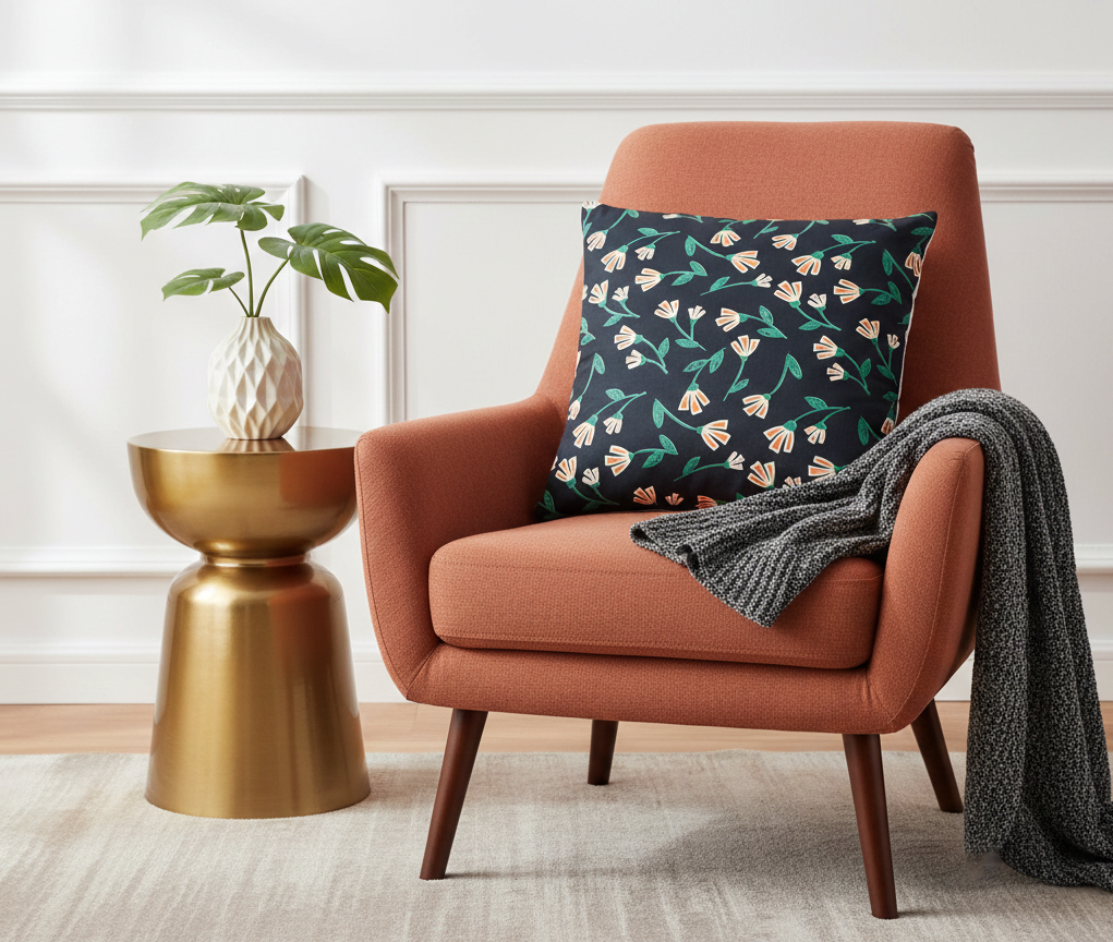 Ensemble de 4 housses de coussin imprimées Exotique 43×43 cm