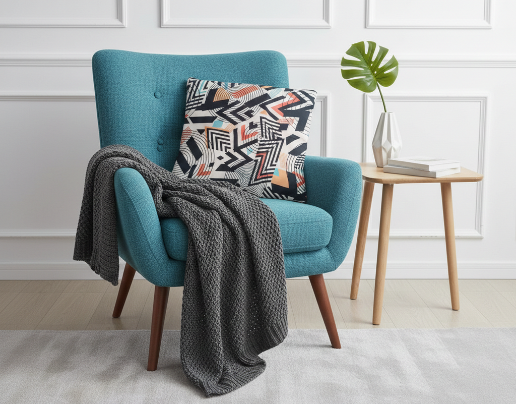 Ensemble de 4 housses de coussin imprimées Tropical 43×43 cm