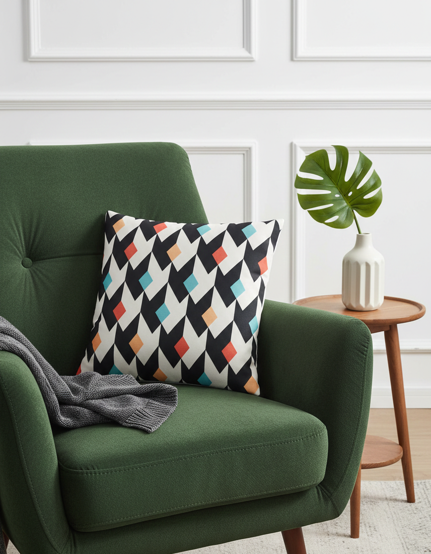 Ensemble de 4 housses de coussin imprimées Tropical 43×43 cm