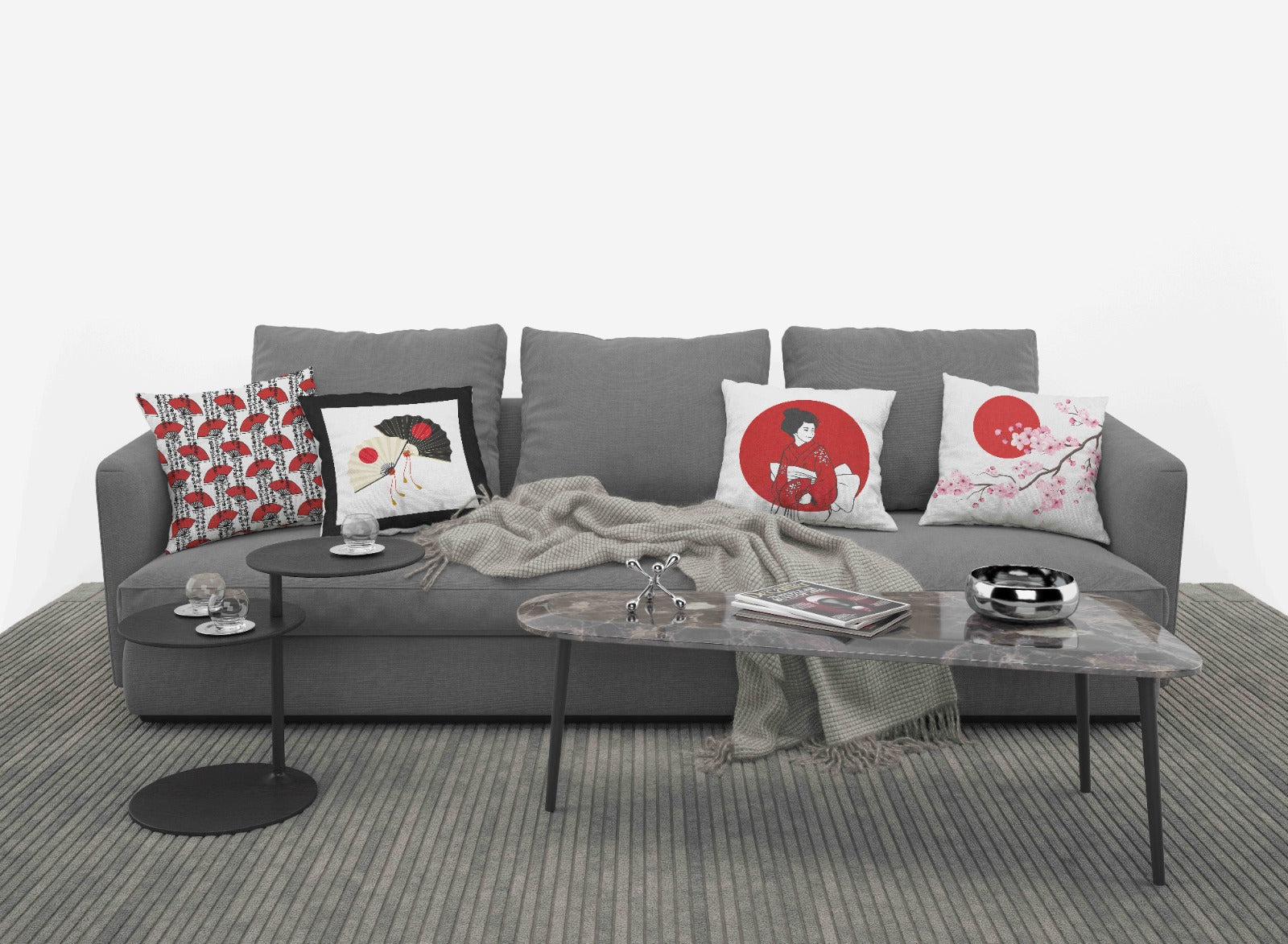 4 Housses de coussin Style Japandi, 40*40cm