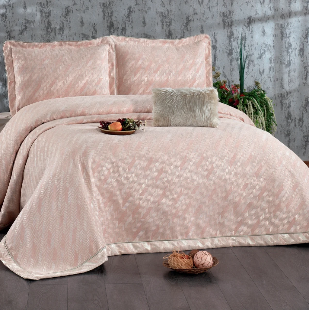 Couvre-Lit JULIA saumon 4 pièces