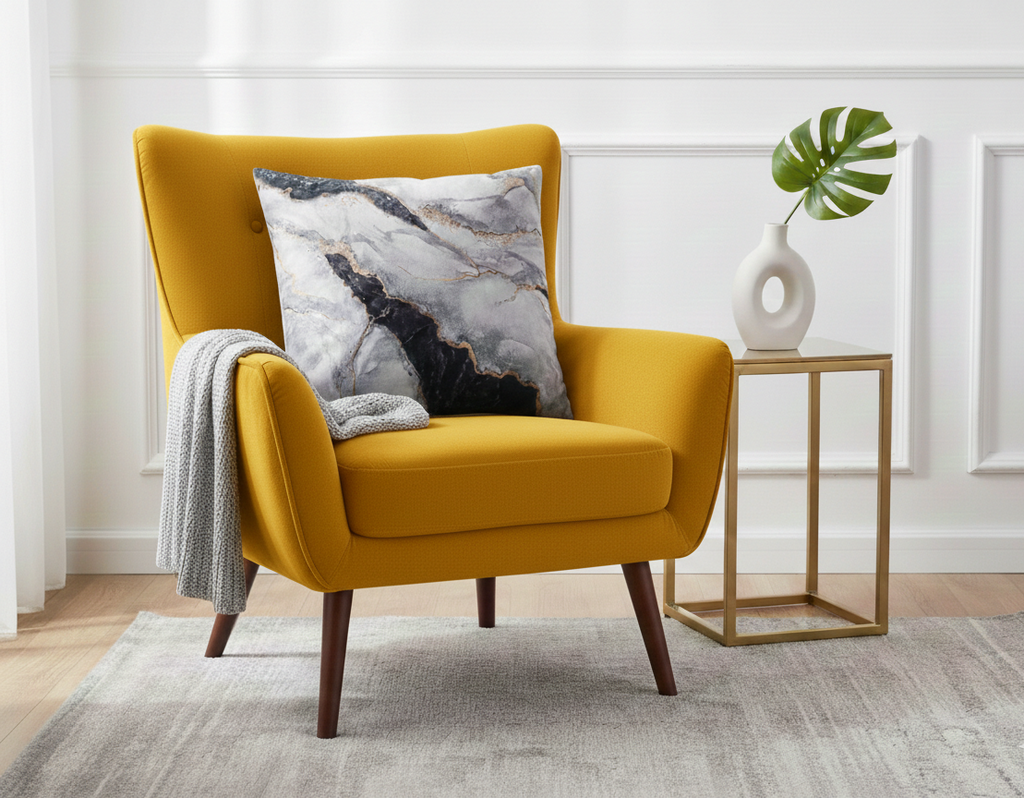 Ensemble de 4 housses de coussin imprimées Chic Marbré 43×43 cm