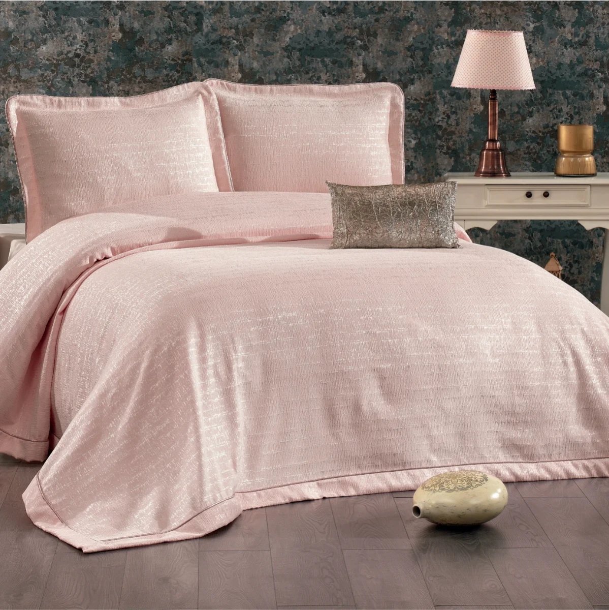 Couvre-Lit Masal  saumon 4 pièces