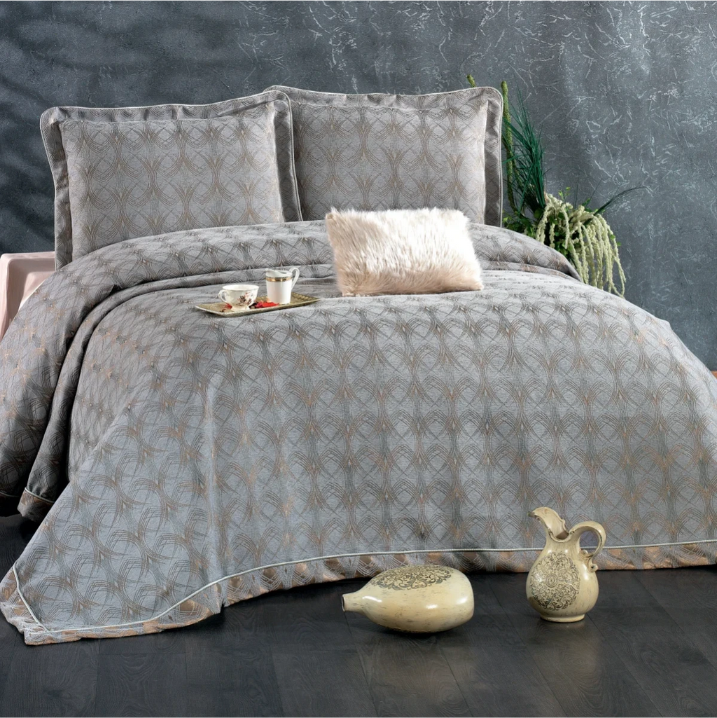 Couvre-Lit Podyum gris 4 pièces