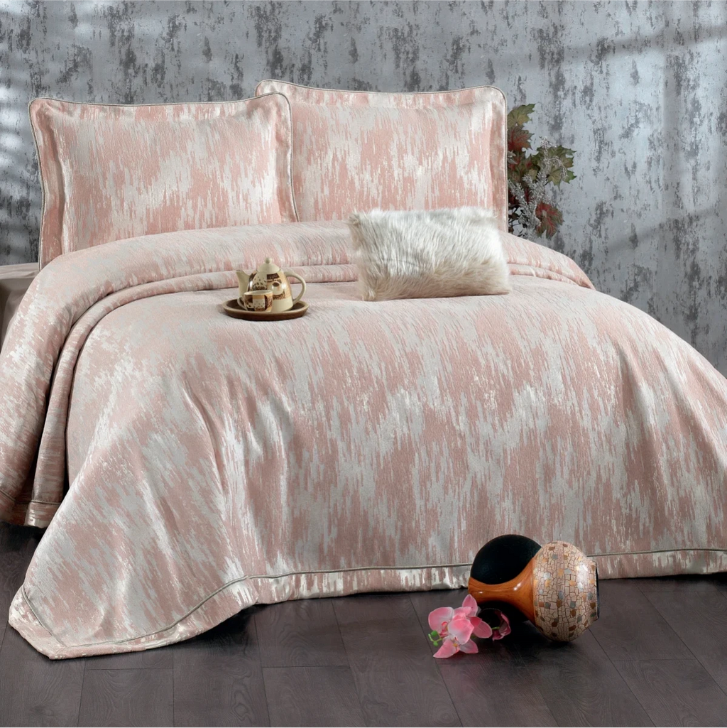 Couvre-Lit STELLA saumon 4 pièces