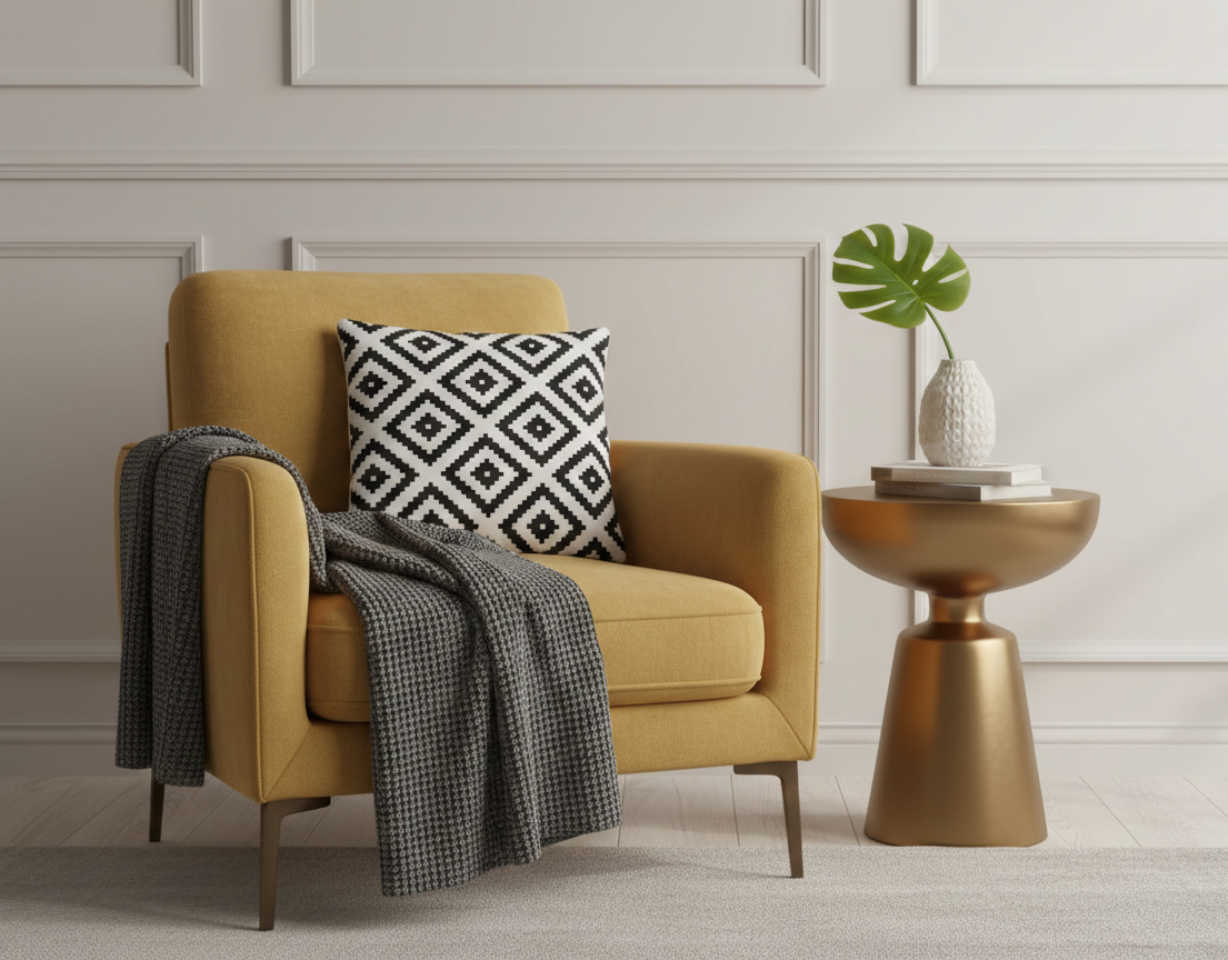 Ensemble de 4 housses de coussin imprimées Sweet home noir 43×43 cm