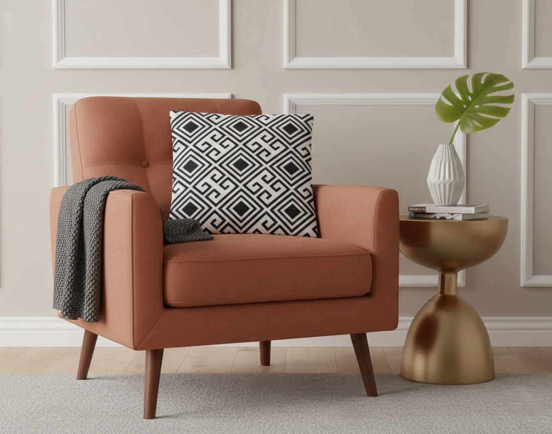 Ensemble de 4 housses de coussin imprimées Sweet home noir 43×43 cm