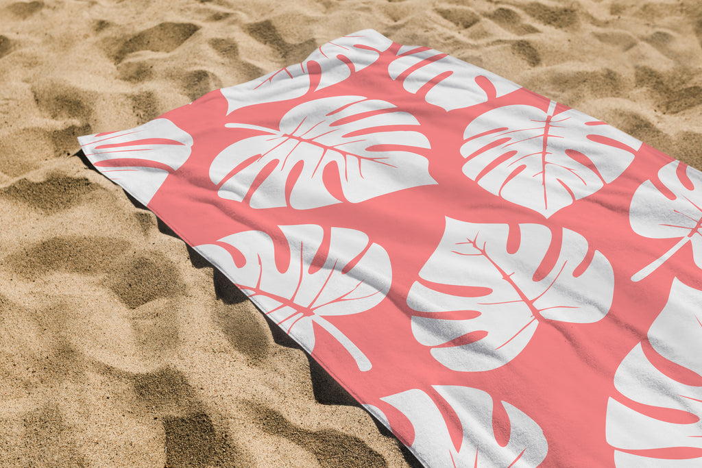 Serviette imprimée Feuille pèche 70 * 150cm