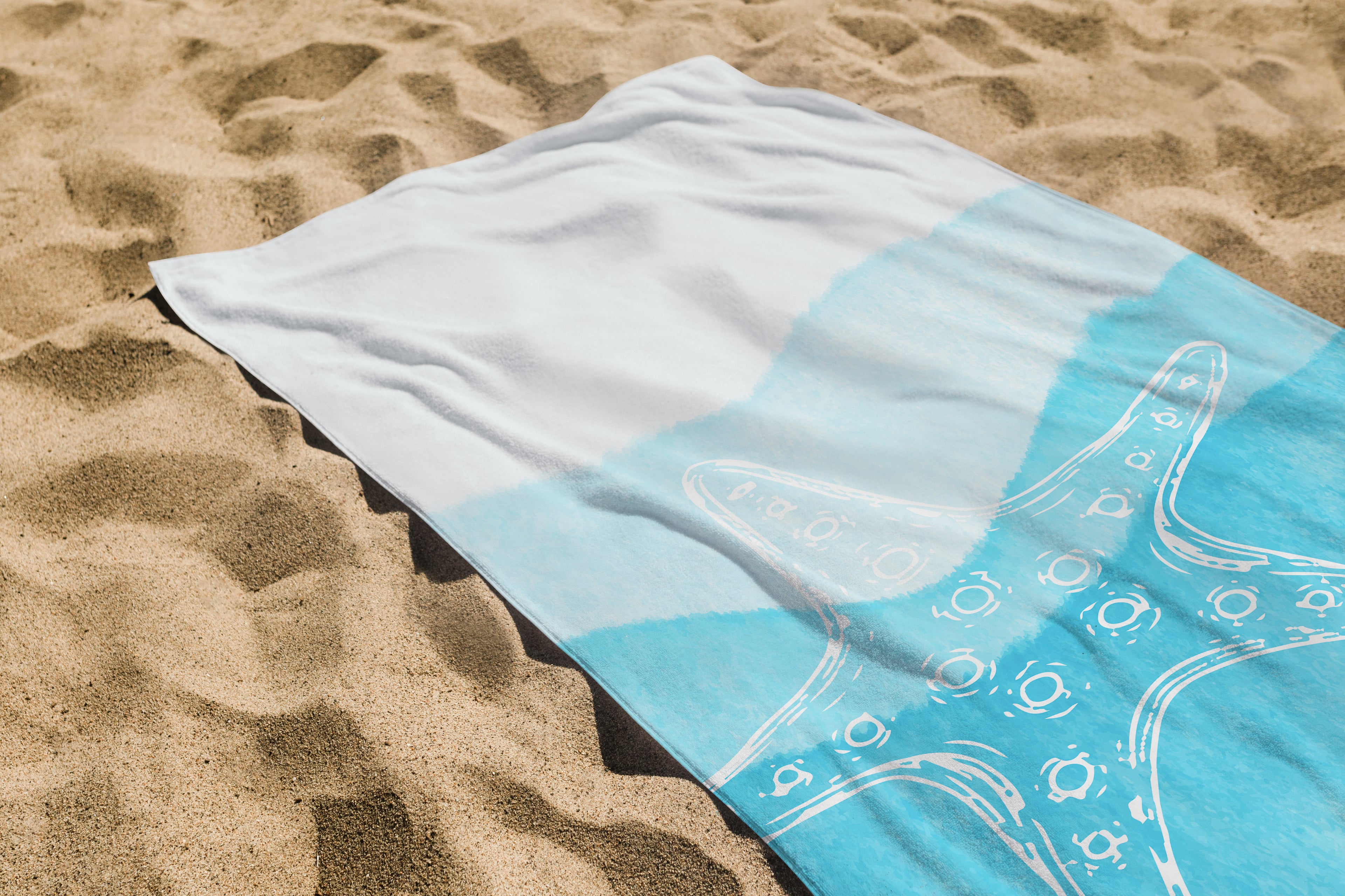 Serviette imprimée étoile bleu 70 * 150cm