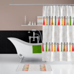 Rideau de Douche Imprimé Imperméable 180 * 200cm