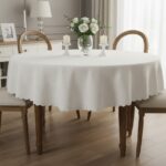 Nappe de table ronde Blanc cassé – 170 cm